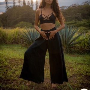 Cotton Flower Kuan Yin Pant - Black